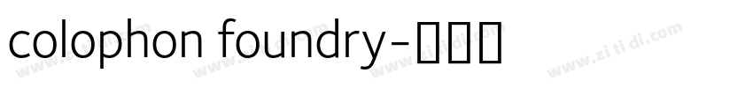 colophon foundry字体转换